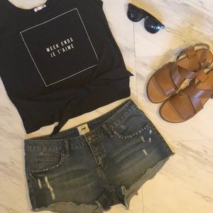 OBEY Distressed Denim Cutoff Shorts (EUC)